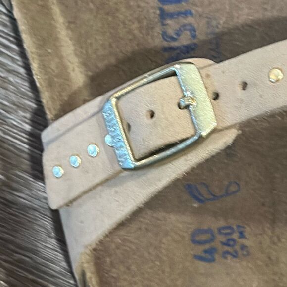 Birkenstock 40 9 tan studded sandals Franca soft footbed - Picture 9 of 12